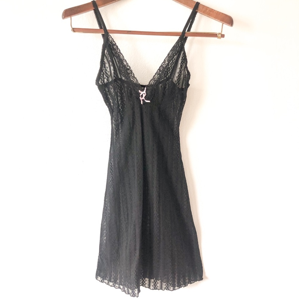 Victoria Secret Black Lace Slip NWOT